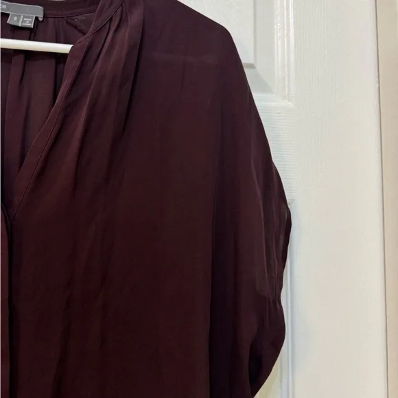 Vince Red Dolman Sleeve Blouse with Mandarin Collar - Picture 5 of 9